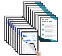 Support magnétique puissant, cadre pour documents A4, ensemble de 20 pièces avec support mural, accessoire d'affichage de bureau, cadre photo avec aimant Sturdy, outil d'organisation pour la maison e