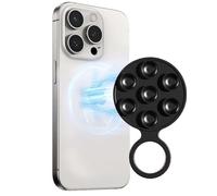 Support magnétique réutilisable en silicone pour téléphone portable, mains libres, pour vidéos, selfies, maquillage, miroir, douche, compatible avec tous les téléphones avec Magsafe (noir)