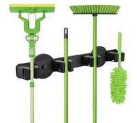 Support magnétique robuste pour balai à franges - Support mural magnétique pour outils de nettoyage - Support de rangement antidérapant pour la maison, la cuisine, l'atelier, la buanderie, le garage