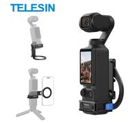 Support magnétique TELESIN pour DJI Osmo Pocket 3/4/4P, support pliable en aluminium pour support de téléphone MagSafe, double griffe froide