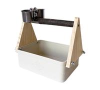 Support | Mangeoire à oiseaux avec double bol - Perche d'alimentation | Pour jardin, cour, extérieur, pigeon, perruche, perruche inséparable