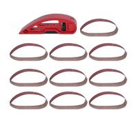 Support manuel en alliage d’aluminium pour bande abrasive, support de bande abrasive portable avec ensemble de 10 feuilles de papier abrasif pour le polissage des surfaces planes,