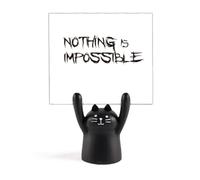 Support mémo avec citation « Nothing is Impossible » Motif chat noir