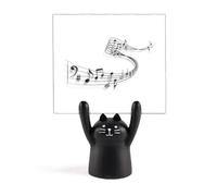 Support mémo classique mélodieux pour partition de musique - Motif chat noir