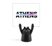Support mémo de radio ville Athènes Bâtiment Cartoon Chat Noir Décoration