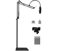 Support micro sur pied universel bras articulé pour Blue Yeti SM7B MV7 HyperX avec filtre anti-pop