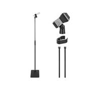 Support Microphone Base Carrée Réglable avec Adaptateur Universel 5/8" Clip Idéal Studio et Scène