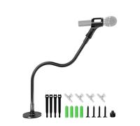 Support Microphone Table Collier de Cygne Noir avec Bras Réglable et Base Lestée, Adapté à un Montage Mural ou sur Bureau, Convient pour Le Streaming en Direct, Gooseneck Mic Stand
