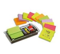 support Millenium+12blocs Znotes 7,6x7,6cm coloris néon+1 carte 10 index standard 2,54cm DS100-VP G