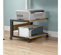 Support mobile à 2 niveaux pour imprimante avec roulettes - Organiseur sous bureau pour livres, télécopieurs et scanners - Solution de rangement idéale pour le bureau à domicile et le bureau