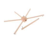 Support Mobile Berceau en Bois à Six Pieds, Montage DIY Stable | Hauteur Réglable, Trous Suspendre Polyvalents, Finition Veinée Naturelle, Décor Nursery Infantile