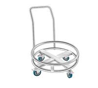 Support mobile en acier inoxydable pour casseroles à soupe et seaux à lait, idéal pour les restaurants et les cantines