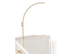 Support mobile en bois (peut être gravé, nommé et béni) - Support mobile pour bébé - Table à langer pour bébé - Mobile - Lit bébé nouveau-né garçon fille - Blanc (courbé)