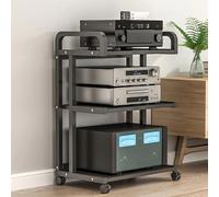 Support mobile Hi-Fi stéréo 3/4/5 niveaux AV Composants Support de stockage multimédia Étagère TV audio vidéo pour la maison, le bureau, le salon (Noir)