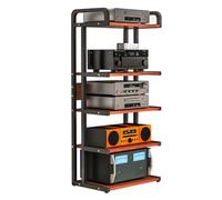 Support mobile Hi-Fi stéréo 3/4/5 niveaux AV Composants Support de stockage multimédia Mobiletto Étagère TV pour bureau et salon Noir Meuble audio vidéo