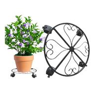 Support Mobile pour - 30 cm Support en métal verrouillable à roulettes - Plateaux Robustes pour l'intérieur et l'extérieur | Chariot à de terrasse de Jardin avec n, présentation