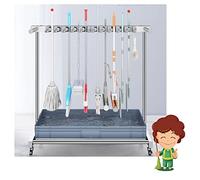 Support mobile pour balai et serpillère multifonction professionnel - Chariot de nettoyage pour outils de jardin - Avec roulettes pour garage, écoles et utilisation en extérieur