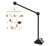 Support mobile pour bébé - 69,3 cm - En bois - Avec coussinet en caoutchouc antidérapant - Design nuage noir - Support de téléphone portable pour chambre d'enfant - Hauteur réglable - Pour enfant de 0