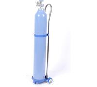 Support mobile pour bouteilles d'oxygène - Support à roulettes pour bouteilles de gaz de 10/15/20 L, idéal pour les laboratoires, les hôpitaux et les écoles, hauteur 110 cm, solution de rang