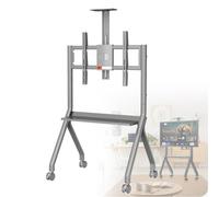 Support Mobile pour Tableau Blanc interactif, Support pour Tableau Intelligent, Support de télévision Mobile réglable, Support de télévision sur Pied avec Quatre Roues verrouillables (Gris F