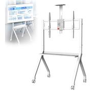 Support Mobile pour Tableau Blanc interactif, Support TV réglable en Hauteur avec roulettes verrouillables, idéal pour Les Bureaux et salles de Classe Modernes - Blanc