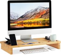 Support Moniteur Bambou, Rehaussement Écran Pc, Support D¿Écran Espaces Rangement Hlp 9 X 60 X 30Cm, Naturel, Bamboo