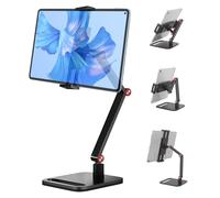 Support Moniteur Bureau Support d'écran Portable de 12 à 17,3 pouces, Support de Téléphone Extensible Universelle, Support Tablette de 12,9 Pouces, Support Tablette Bureau Pivotant à 360 ° Réglable