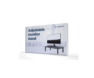 Support Moniteur/Laptop Gembird MS-TABLE-01 Acier/Plastique Noir, Ajustable en Hauteur (3 niveaux), Max. 20kg, 235x370x120mm, Bureau, Paysage