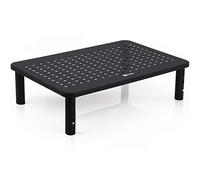 Support moniteur pc d'ordinateur noir qualité supérieure - Socle d'écran stable, conception gain de place, hauteur réglable pour assurer la bonne hauteur de l'écran du pc ou de l'ordinateur portable
