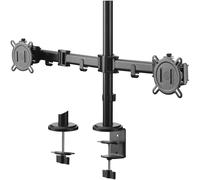 Bras Universel Double Moniteur One for All - 13 à 32 Pouces - VESA 75/100 mm - Réglage de la Hauteur - Inclinaison (90°), Pivotement (180°) et Rotation (360°) - 8 kg par écran - Noir (DM2210)
