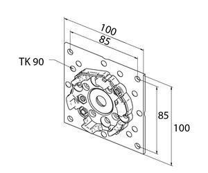 Support moteur Elero avec socle 100x100 RevoLine M - 23 615.9901