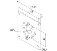 Support moteur FAAC TM2 45 carré 100x100 - A4506_0568