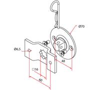 Support moteur FAAC TM2 58 oméga avec axe carré - A5806_0551