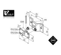 Support moteur Nice Era MH Ø 45 mm - Etrier et pivot carre