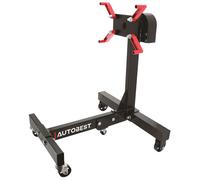 Support moteur pliant avec poulie 680 kg - Pivotant et Rotatif 360° - 2 roulettes fixes 2 pivotantes - Atelier et Garage