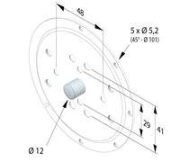 Support moteur Simu 2003200 Thyssen - Motorisation 35 et 45 mm