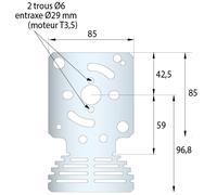 Support moteur Simu aluminium ZF - Motorisation 35 et 45 mm