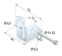Support moteur Simu pour carré de 16 - Motorisation 45 mm