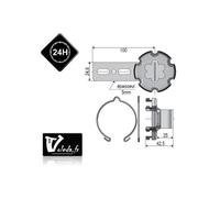 Support moteur Somfy - à visser avec déport de 20mm