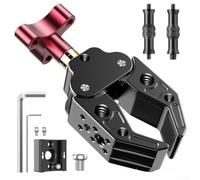 Support multifonction en alliage d'aluminium pour caméra d'action 13 et Insta360 X4 avec coussinets en caoutchouc antidérapants pour tubes ronds jusqu'à 5,9 cm Noir