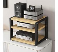 Support multimédia à 3/4 niveaux, étagère audio moderne pour la maison, armoire stéréo robuste, design en tuyau d'acier robuste, solution de rangement compacte, parfait pour le salon ou le bureau