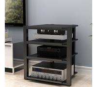 Support multimédia audio-visuel - Étagère stéréo - Console de jeu - Tour de rangement pour tourne-disque - Support TV d'angle compact - Centre de divertissement moderne