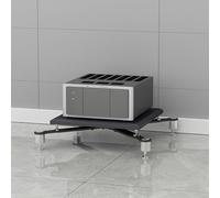 Support multimédia AV 1/2/3/4 Couches, Support d'équipement Audio, Meuble multimédia d'angle, Meuble stéréo, étagère Audio-vidéo, pour Centre de Divertissement Familial(Silver,1-Layer)