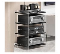 Support multimédia AV 3/4 Couches, Support de Rangement en Acrylique sur Pied, étagère de Rangement Audio Portable, for Salon/Salle de Jeux/Bureau(Style 3,40x52.2x79.4cm)