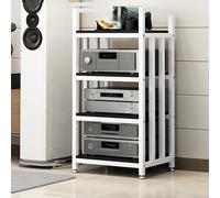 Support multimédia AV 3/4, hauteur réglable pour platines, support stéréo en bois, étagère TV, tour audio, centre multimédia avec étagères