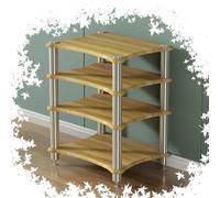 Support multimédia AV à 1, 2, 3 ou 4 niveaux, 33 pouces, pour amplificateur, composants stéréo, meuble en bois, support audio HiFi pour tourne-disque, pour maison, bureau, cinéma, DJ, routeur Wi-Fi