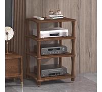 Support multimédia AV à 4 niveaux pour TV et jeux vidéo en bois, tour audio-vidéo, armoire multifonction et étagère récepteur stéréo - Marron