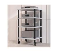Support multimédia AV à roulettes, meuble stéréo moderne, étagère for console de réception, support for composants audio en bois, support HIFI for salon, salle d'enregistrement(Walnut,4 Tier)