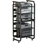 Support Multimédia AV Amovible À 5 Niveaux pour Lecteur CD, pour Divertissement, Composants Stéréo, pour Salon, Jeux, Studio D'Enregistrement(Color:Noir)