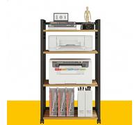 Support multimédia AV avec roulettes, niveaux réglables en hauteur, étagère mobile pour imprimante et CD-DVD, armoire multimédia polyvalente pour la maison ou le bureau